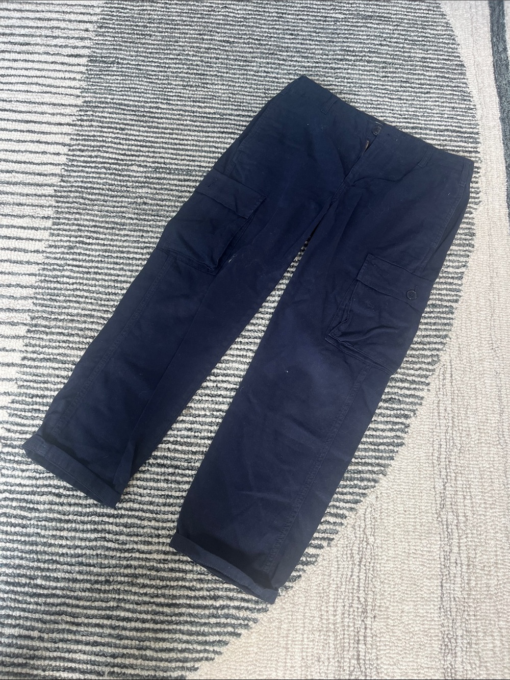 Frame Denim Navy Straight-Leg Cargo Pants